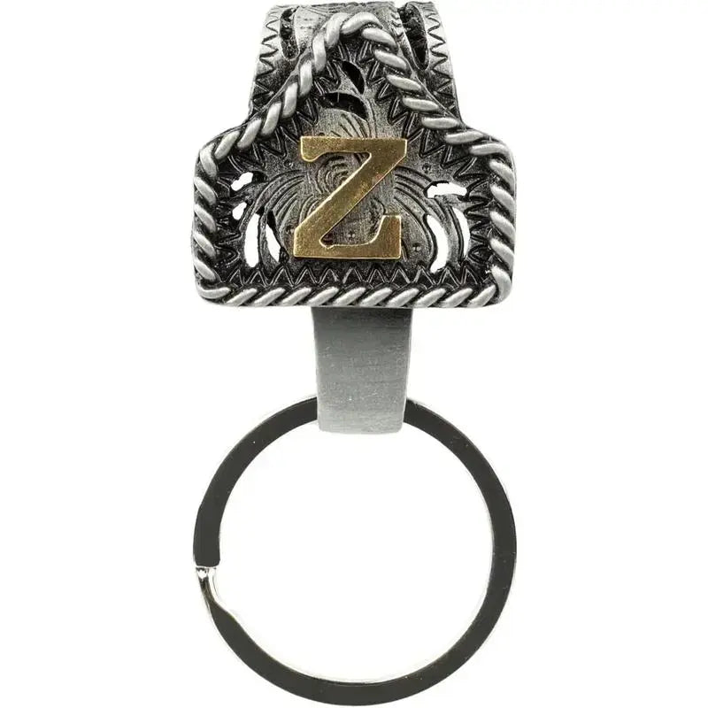 Personalized Cow Tag Keychain – Western Belt & Key Holder with Initial