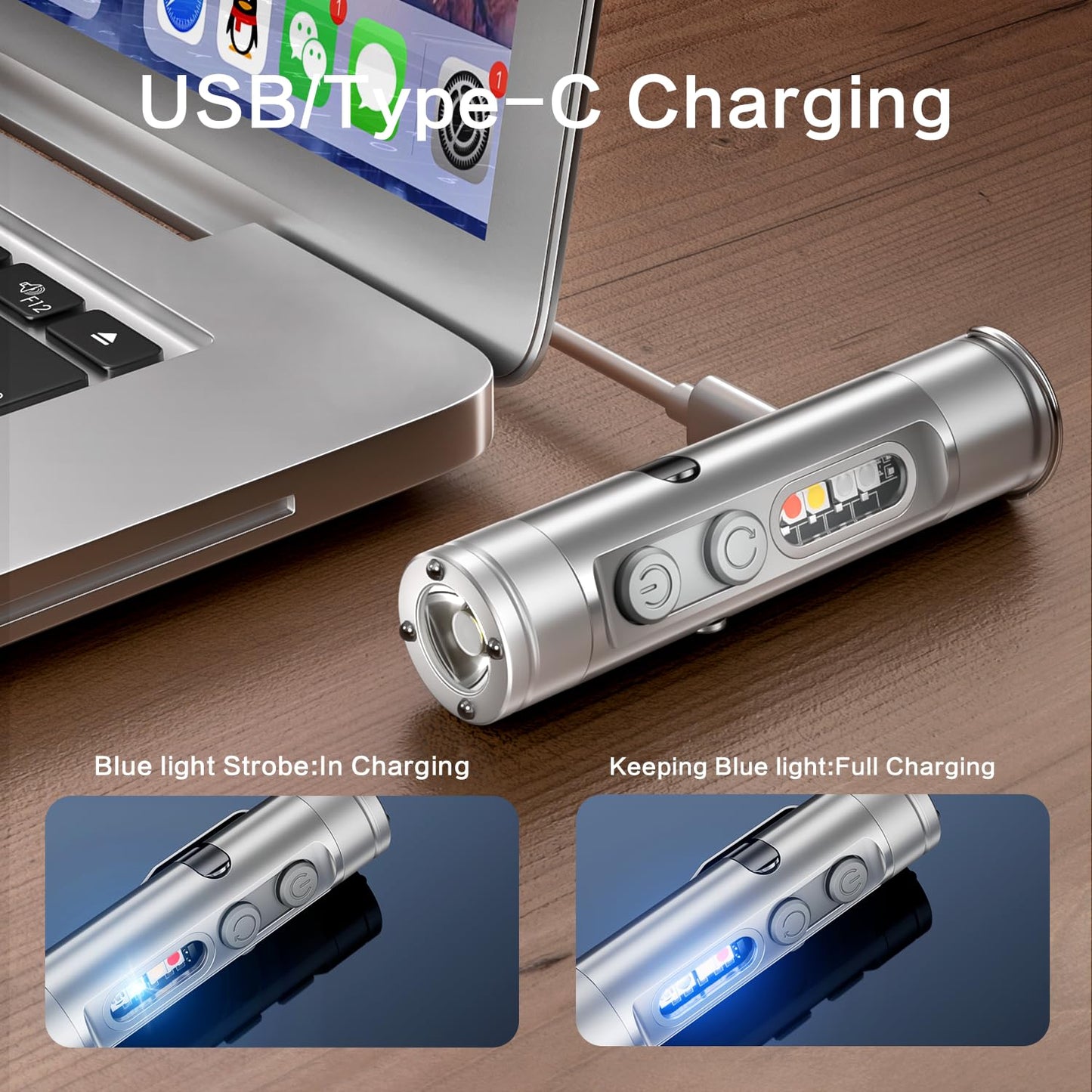 💡 K2 Mini EDC Keychain Flashlight | 500 Lumens USB-C Rechargeable Survival Light