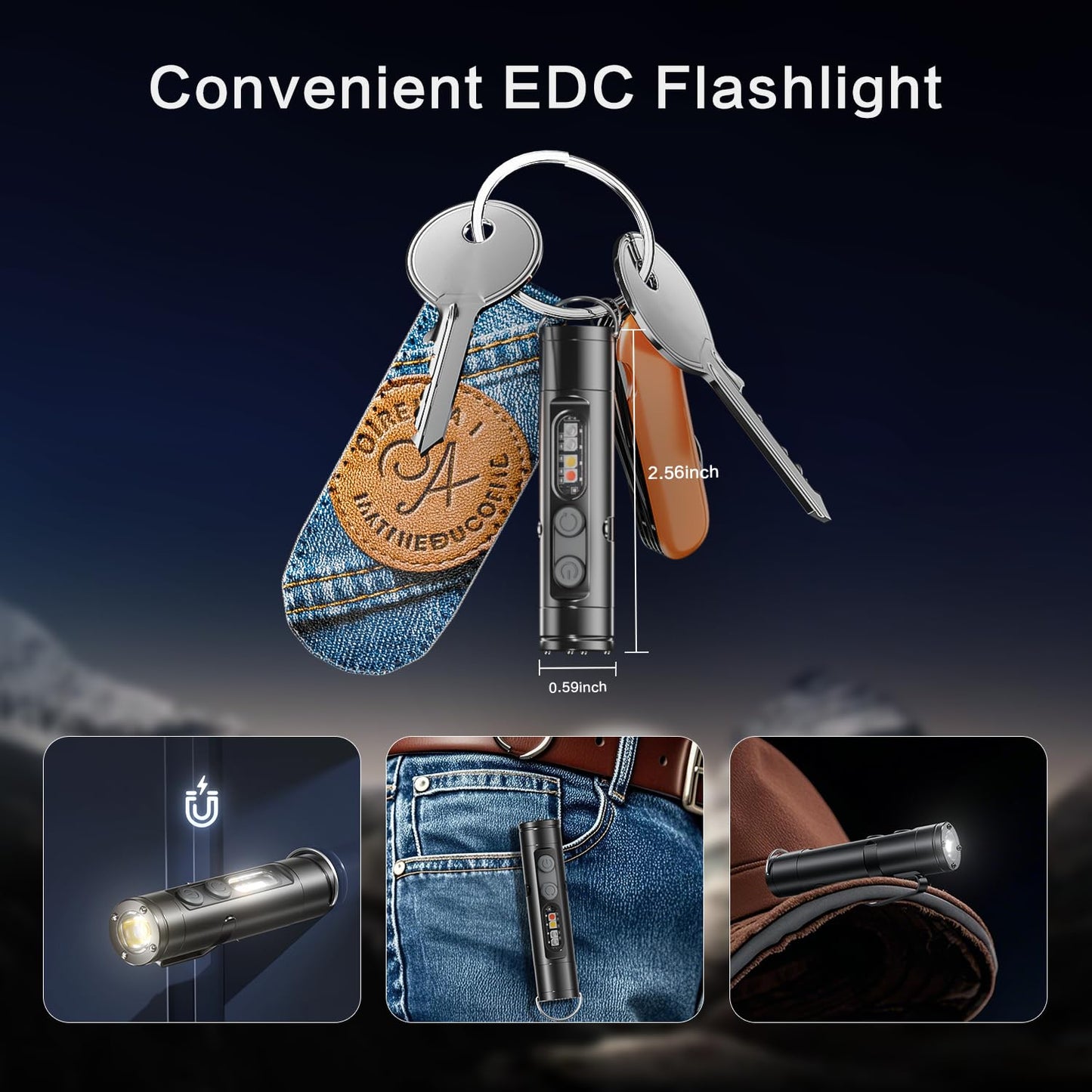 💡 K2 Mini EDC Keychain Flashlight | 500 Lumens USB-C Rechargeable Survival Light