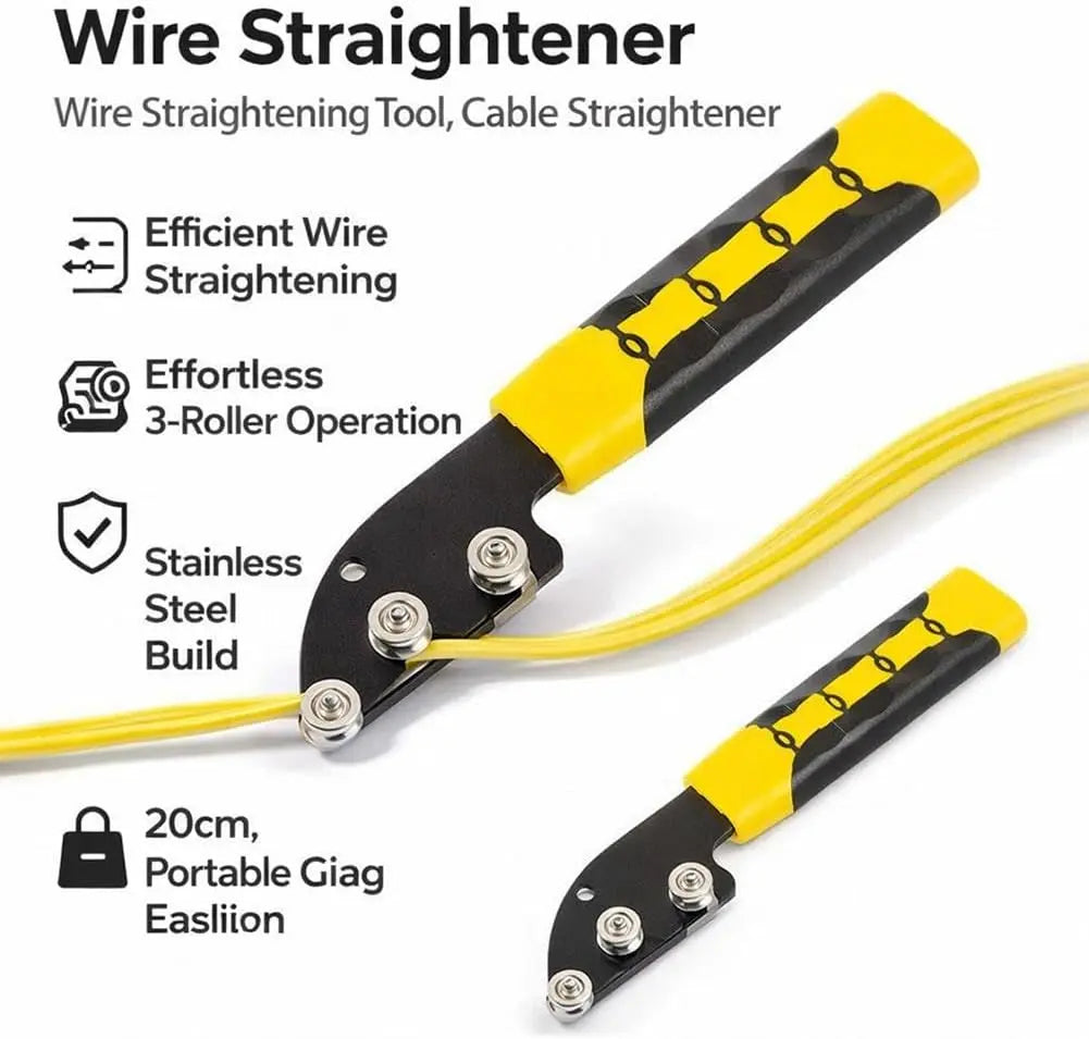 🛠️Stainless Steel Cable Straightener Tool - Professional Manual Untwisting & Bending Device for Electricians, HVAC & Telecom