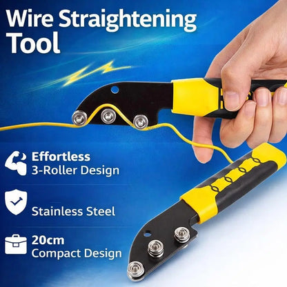 🛠️Stainless Steel Cable Straightener Tool - Professional Manual Untwisting & Bending Device for Electricians, HVAC & Telecom