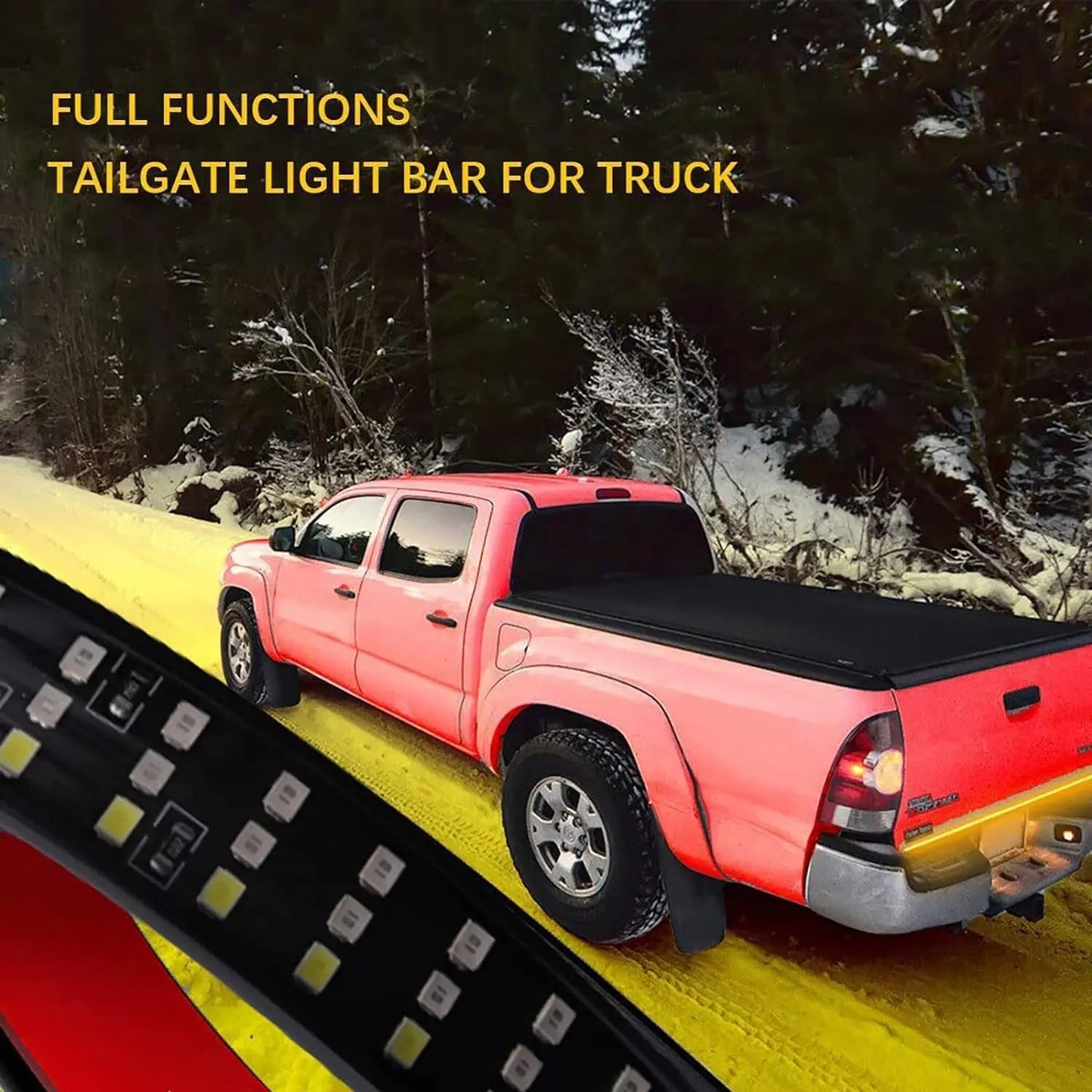 🚛 Upgraded 60 Inch Triple Row LED Tailgate Light Bar | Sequential Brake Reverse Turn Signal, Waterproof Plug & Play for Trucks & SUVs
