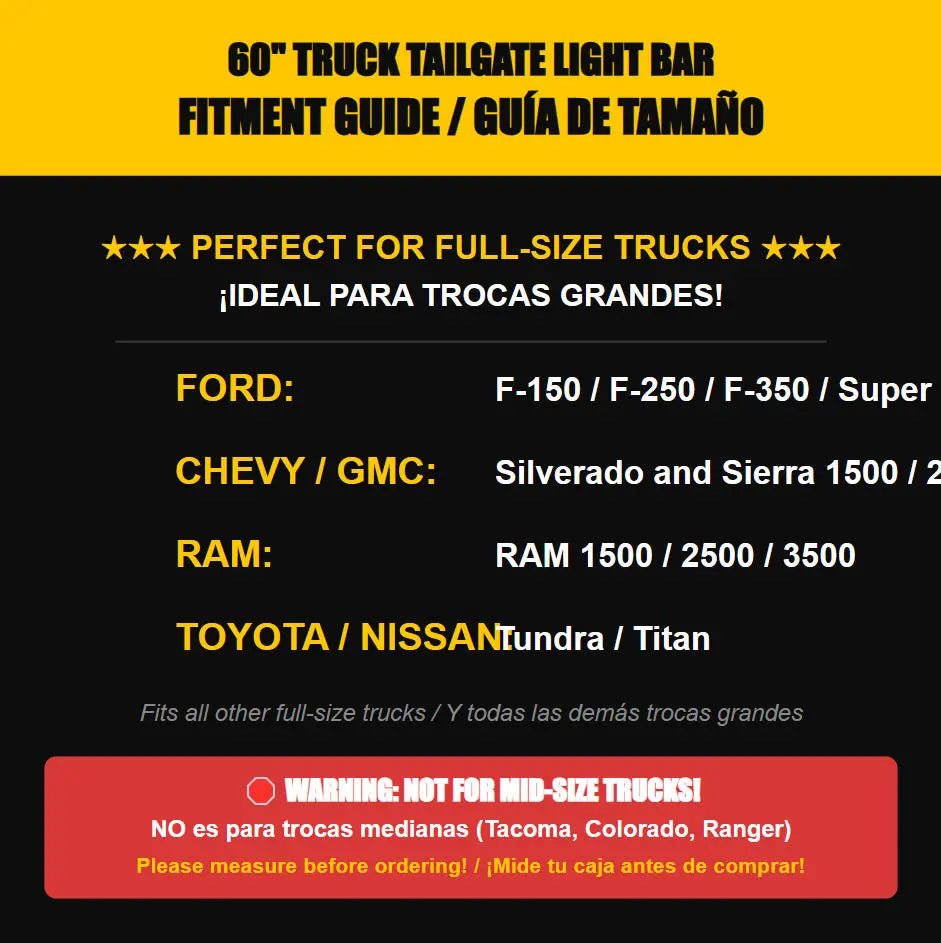 🚛 Upgraded 60 Inch Triple Row LED Tailgate Light Bar | Sequential Brake Reverse Turn Signal, Waterproof Plug & Play for Trucks & SUVs