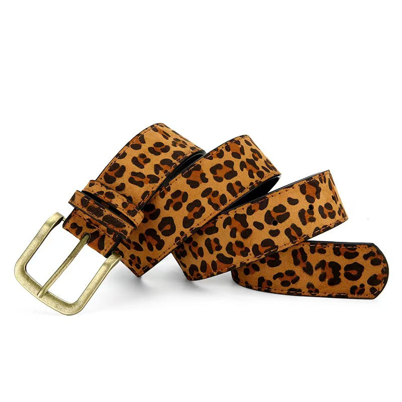 Vintage Leopard Print Unisex Belt | Y2K Streetwear Adjustable Waist Belt For Jeans & Coat